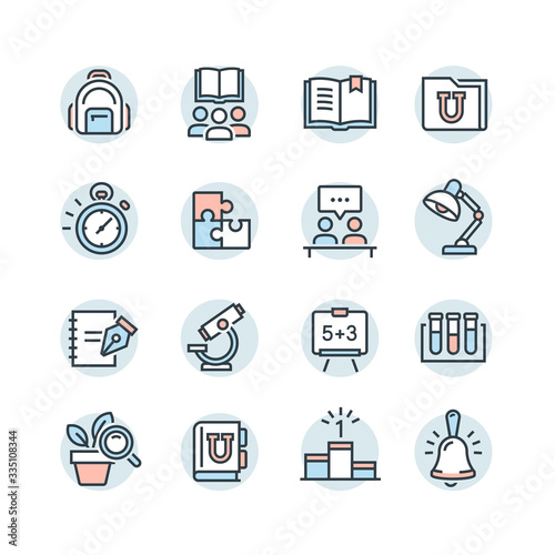 vector icons of school subjects
