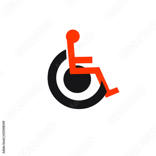 Handicap Icon in trendy flat style isolated on grey background. Accessibility symbol for your web site design, logo, app, UI. Vector illustration, EPS10.