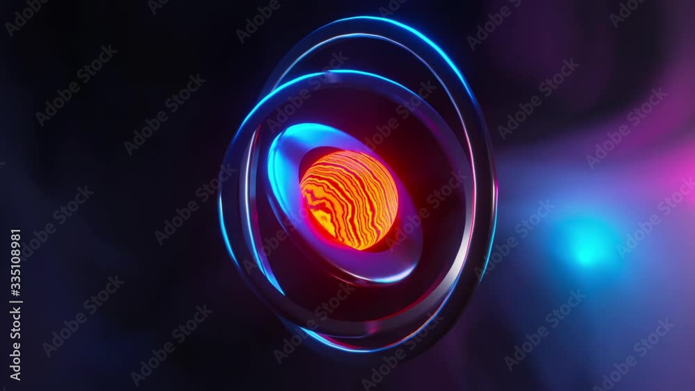 3D Animation of a science fiction futuristic energy generating reactor core such as nuclear or fusion energy.