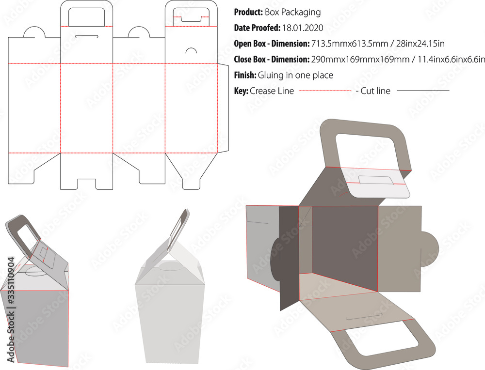 Box Packaging template die cut vector Box Packaging template die cut vector