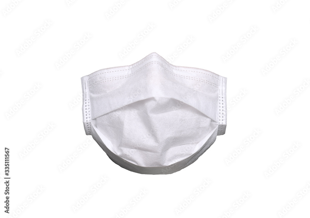 Medical mask isolated on a white background. Healthcare and medical concept. Pandemic virus COVID-19 Medical mask isolated on a white background. Healthcare and medical concept. Pandemic virus COVID-19