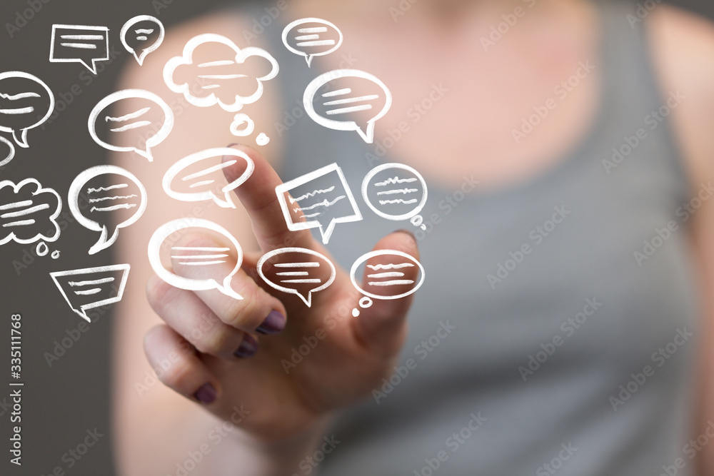speech bubbles. People Chatting. Vector illustration of a communication concept, relating to feedback speech bubbles. People Chatting. Vector illustration of a communication concept, relating to feedback