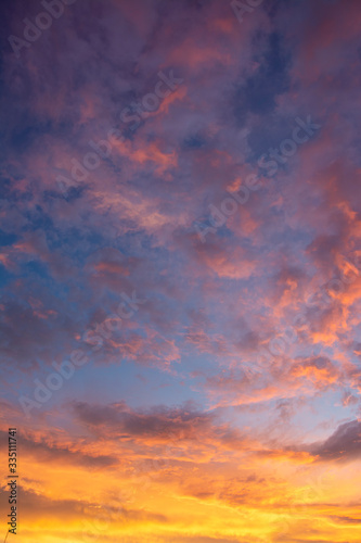 Golden Clouds during sunset photo stock