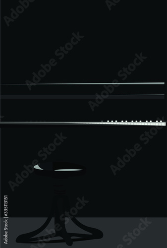 piano on a black background white keys verctor photo