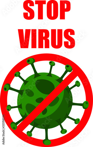 Illustration of COVID 19  - STOP VIRUS - vector