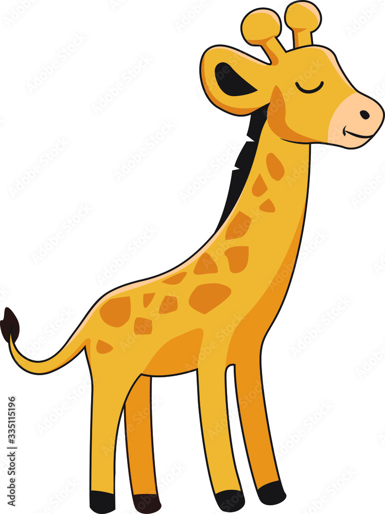 Fototapeta premium Illustration of giraffe with white background vector