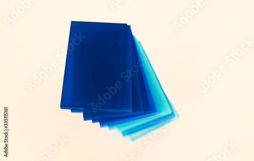 Schilderij op canvas Stacks of blue pieces of Plexiglas