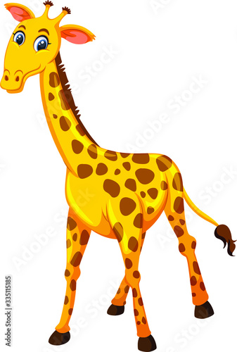  Illustration of giraffe with white background vector