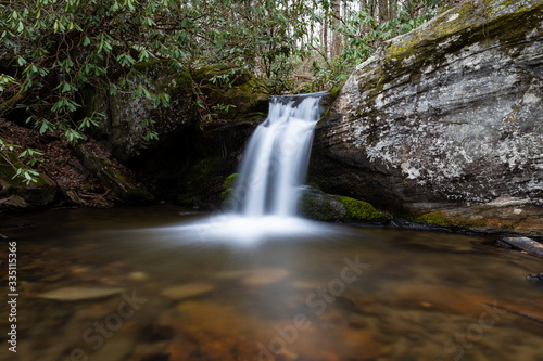 Upper Tom Creek Falls in the Pisgah National Forest in North Carolina
