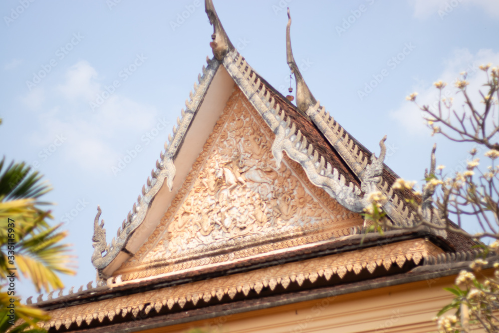 Naklejka premium A beautiful view of buddhis temple at Siem Reap, Cambodia.