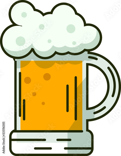 Illustration of beer mug, with white background vector