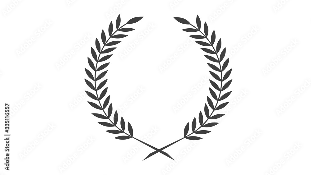 Wreath icon on white background,wheat icon,black wheat icon