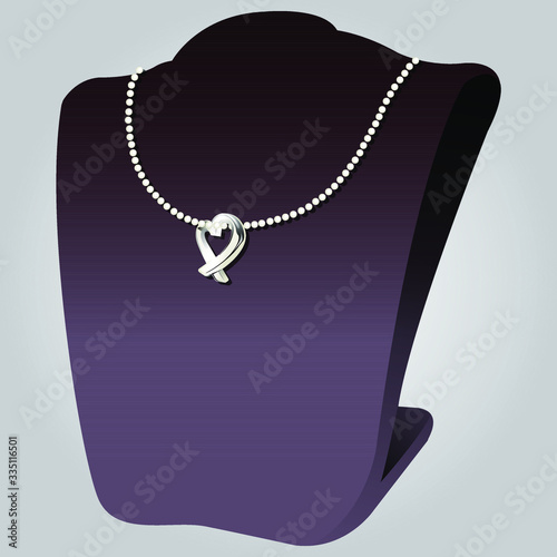 Illustration of necklace, with white background vector