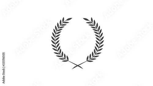 Wreath icon on white background,wheat icon,black wheat icon