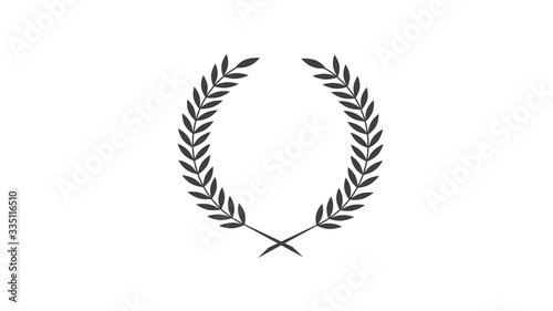 Wreath icon on white background,wheat icon,black wheat icon