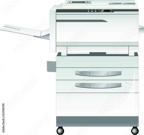 Illustration of Photocopier, with white background vector