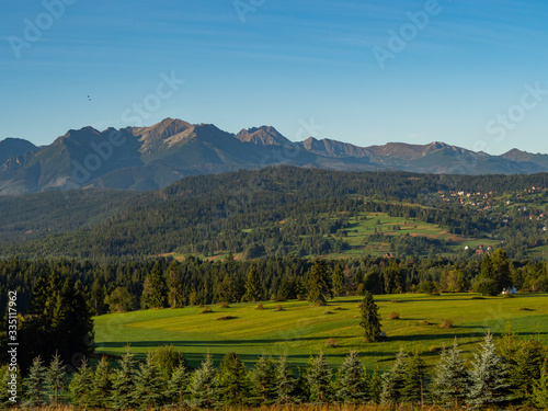 View over Tatra Mountains during early morning, summer time, Poland.