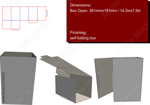 Pencil box packing die cut vector photo