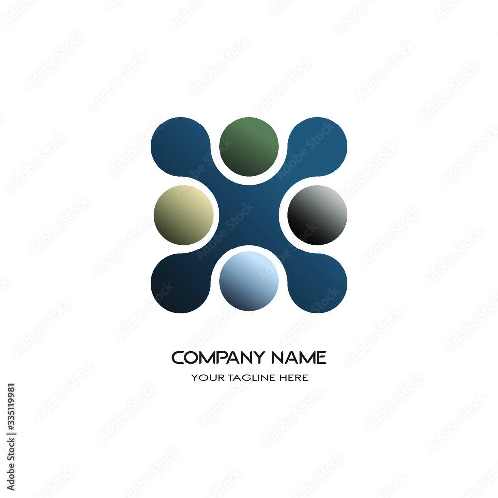 Abstract shape logo emblem design elegant modern minimal style vector illustration.