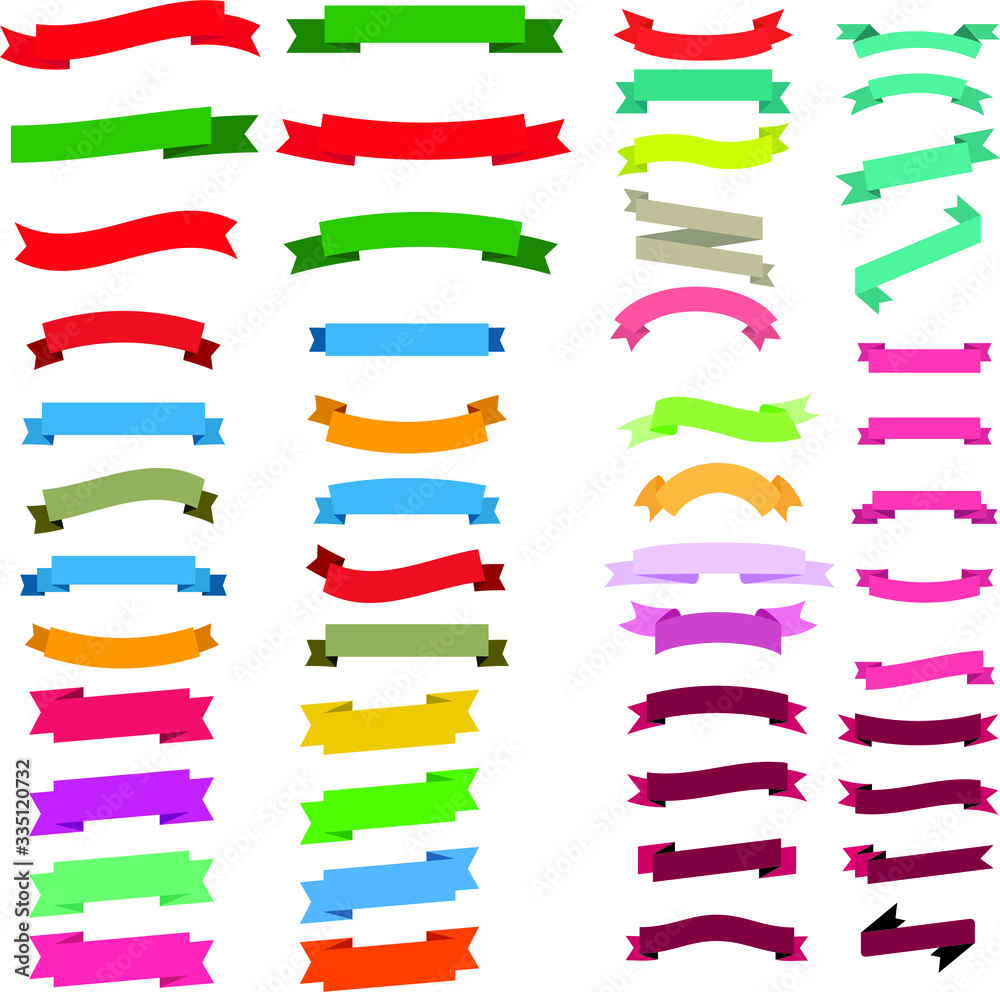 Set of ribbons in different colors and forms vector