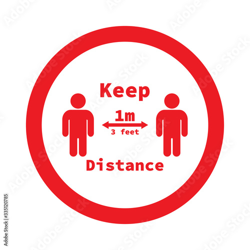 Safety distance 1 meter for covid-19 coronavirus. Recommended social distance.