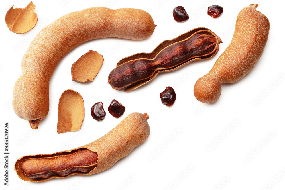 custom made wallpaper toronto digitalfresh tamarind fruits isolated on white background. top view