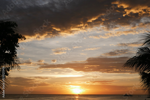 Sunset on Boracay island, Philippines