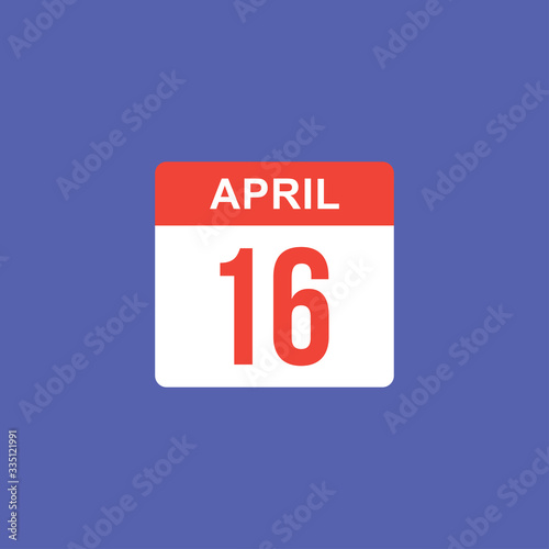 Free Download calendar - April 16 icon illustration isolated vector sign symbol - GFXLoad