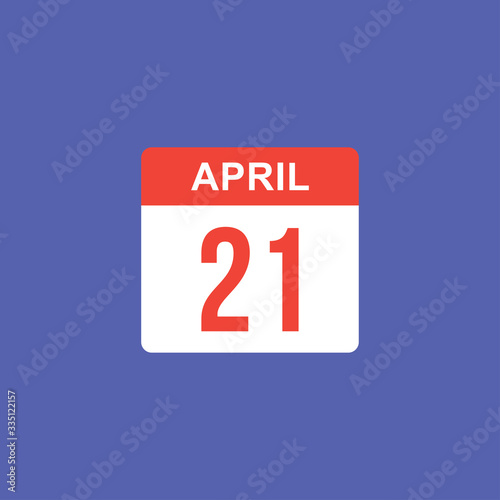 calendar - April 21 icon illustration isolated vector sign symbol