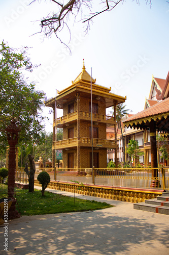 A beautiful view of buddhis temple at Siem Reap, Cambodia. photo