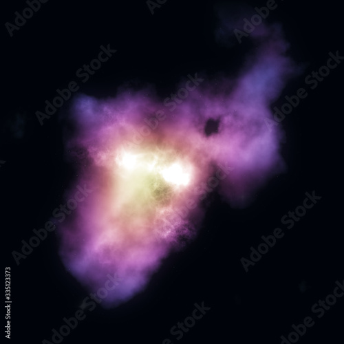 glowing stars nebula rendered illustration