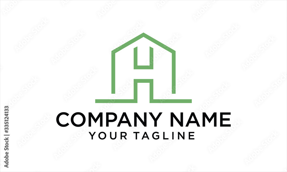 Fototapeta premium COMBINATION LOGO FROM HOME AND H LOGO DESIGN CONCEPT