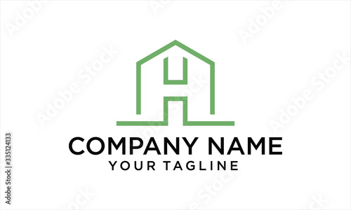 COMBINATION LOGO FROM HOME AND H LOGO DESIGN CONCEPT