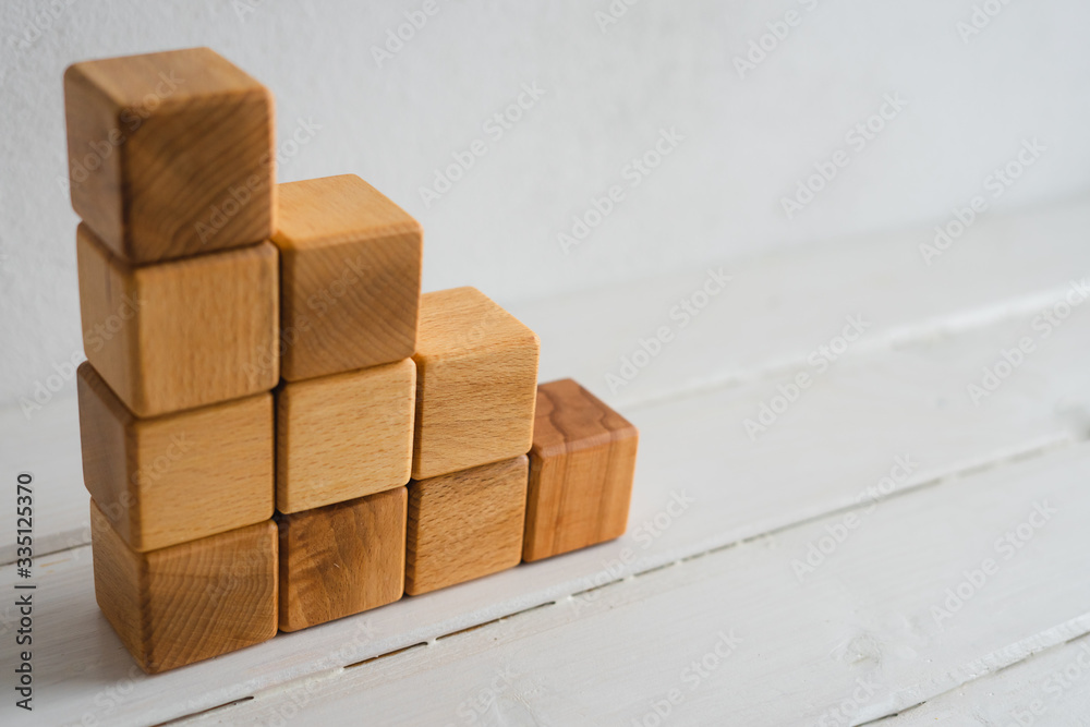 Natural wooden cubes. Natural wooden cubes.