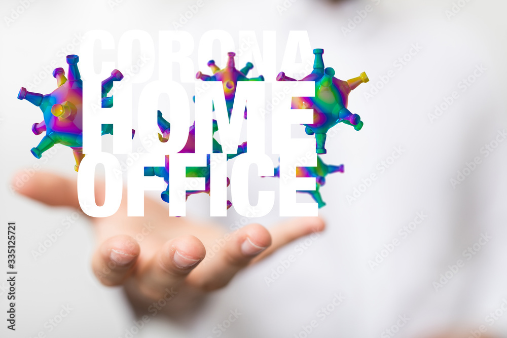 Home office cause of corona of self quarantine digital. Home office cause of corona of self quarantine digital.