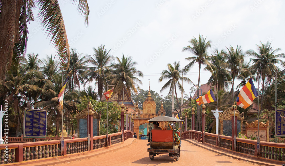 Obraz premium A beautiful view of Siem Reap city at Cambodia.