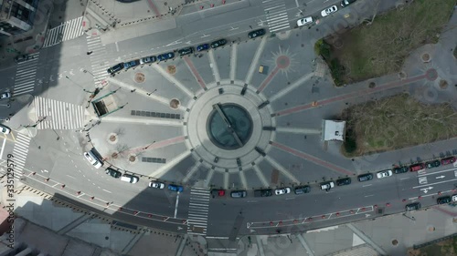 day descending and spinning over empty Foley Square in NYC Covid-19 photo