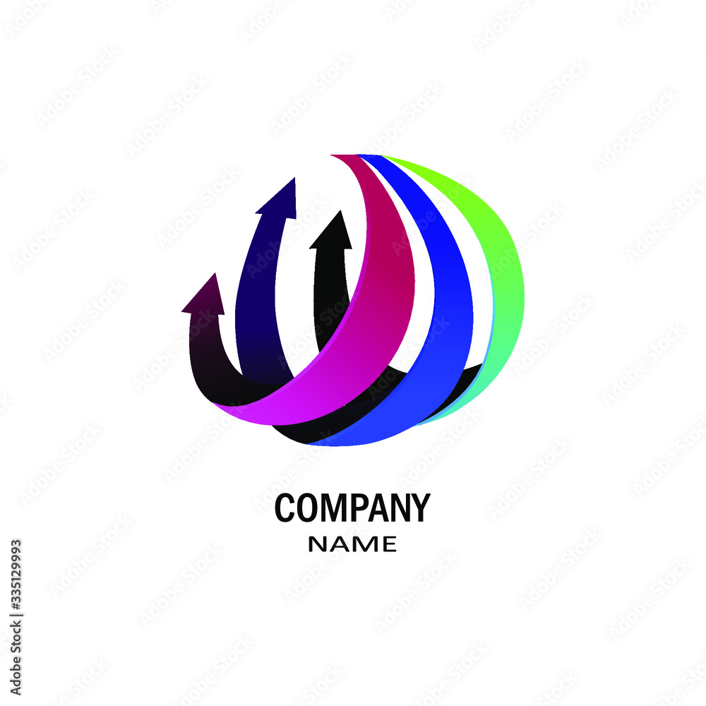 Vector illustration of 3d arrows, logo design Vector illustration of 3d arrows, logo design