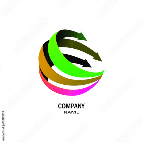 Vector illustration of 3d arrows, logo design