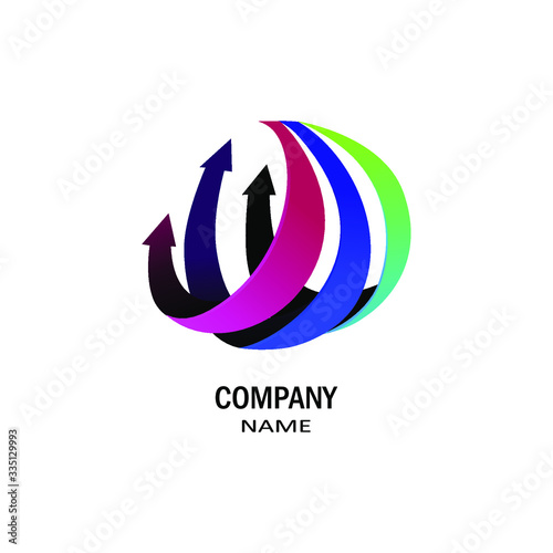 Vector illustration of 3d arrows, logo design