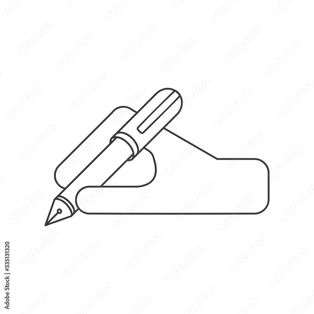 Hand Holding Pen Icon Vector