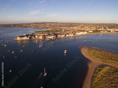 Aerial view of Exmouth in Devon, UK.  photo