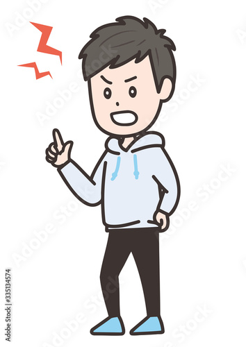 口論する男性　ポーズ　イラスト