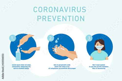 MERS-Cov - middle East respiratory syndrome coronavirus , Novel coronavirus 2019-nCoV , Infected man sneezing into a handkerchief with banner in hand. Concept - Let's stop coronavirus