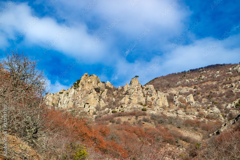 Demerdzhi Mountains, view of the valley of ghosts near Demerji. Alushta, Crimea.