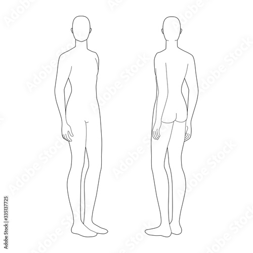 Fashion template of standing men. 