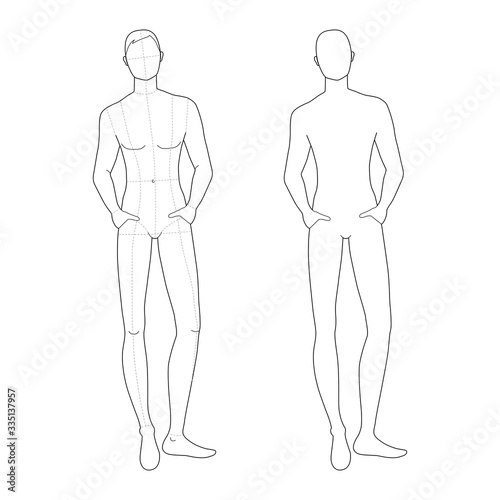 Fashion template of relaxing stand men. 