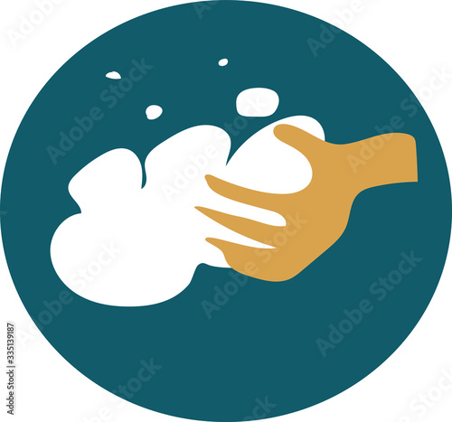 washing hands icon circle vector