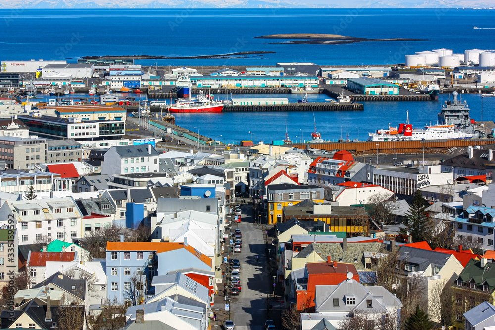The bird's eye view of the city. Reykjavik, Iceland The bird's eye view of the city. Reykjavik, Iceland