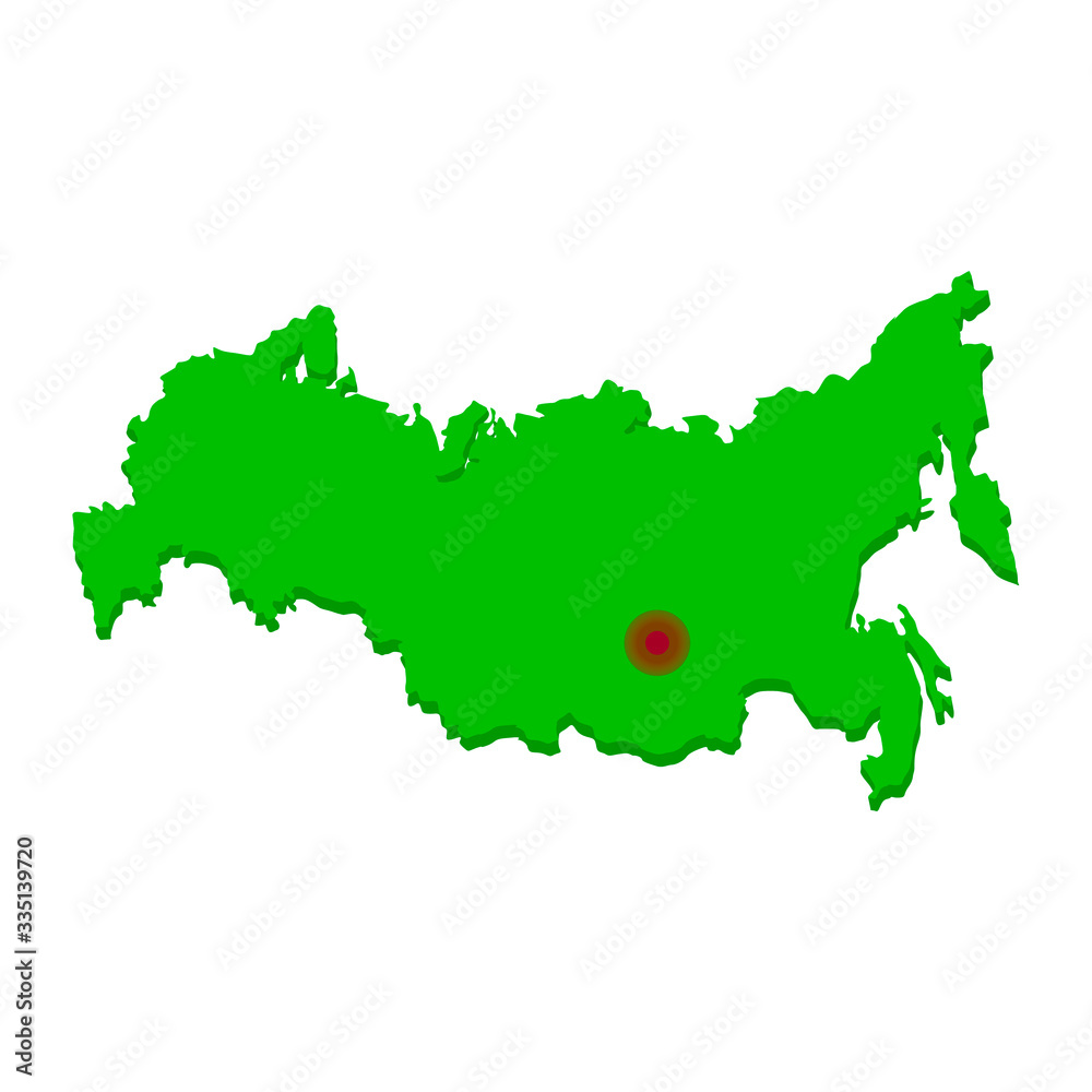 State of Russia, map of the distribution of coronavirus. Vector graphics.
